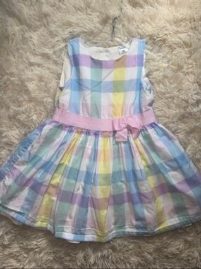 Carter's Pastel Plaid Dress with Pink Bow